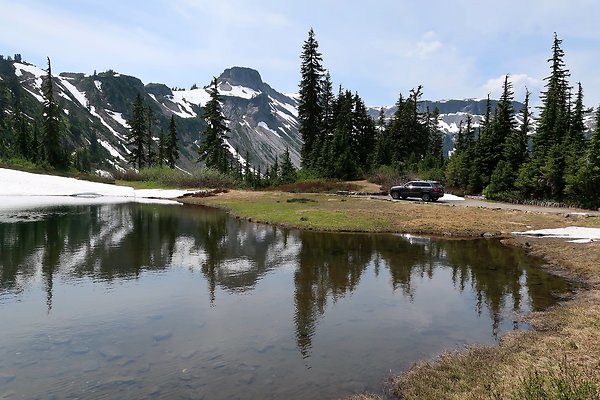 Heather meadows fake campground lake - 3
